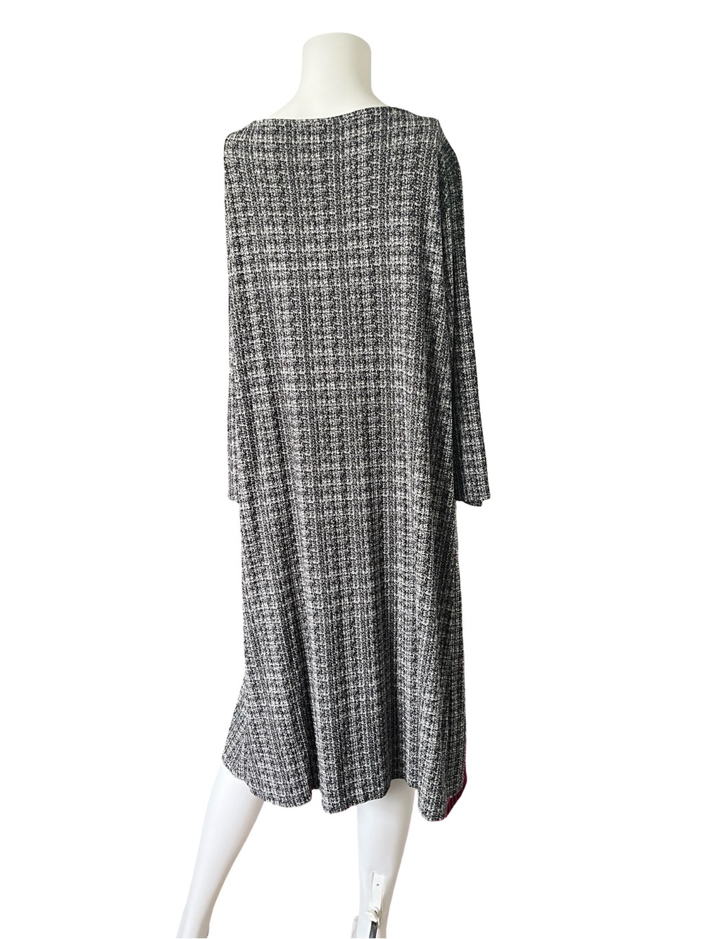J Jill Wearever Collection Dress Black White Knit Long Sleeve Pullover Neutral - Picture 2 of 8
